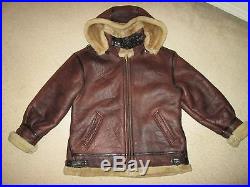 USAF G-8 LEATHER SHEARLING UNITED STATES AIR FORCE FLIGHT BOMBER JACKET HOOD XL