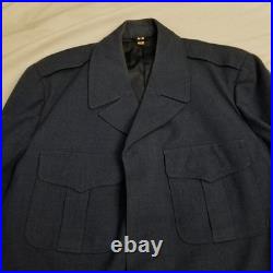 USAF Ike Jacket Mens Size 44lL Blue US Air Force Coat Dress Uniform Wool 40s 50s