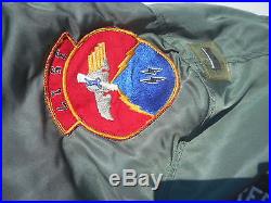 USAF L-2b Flight Jacket MFG Alpha Size Large Named tactical Air Command Patch