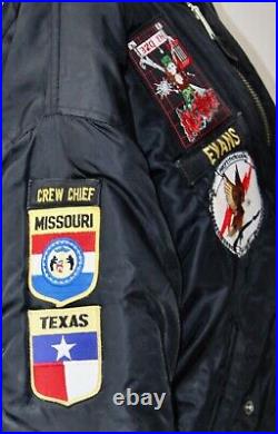 USAF MA-1 Black Flyers Flight Jacket XL Crew Chief 320th Training Squadron TRS
