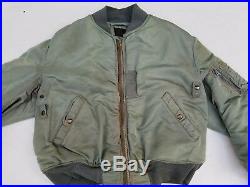 USAF MA-1 Flight Jacket Size X-Large MFG Blue Anchor Overall 1950s Rare