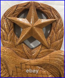 USAF Master Maintenance Occupational Badge Solid Wood Plaque 16 Oak Finish