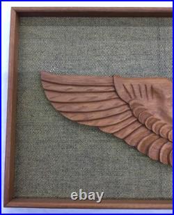 USAF Master Navigator Wings, Carved Wood, In Frame