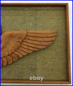 USAF Master Navigator Wings, Carved Wood, In Frame