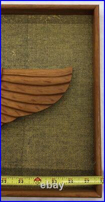 USAF Master Navigator Wings, Carved Wood, In Frame