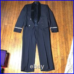 USAF Mess Dress Uniform Jacket 43R Pants 36S Air Force Navy Blue Poly Wool Blend