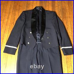 USAF Mess Dress Uniform Jacket 43R Pants 36S Air Force Navy Blue Poly Wool Blend