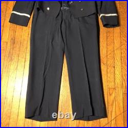 USAF Mess Dress Uniform Jacket 43R Pants 36S Air Force Navy Blue Poly Wool Blend