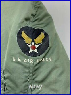 USAF Military L Vintage 1960's Vietnam Era Flight Jacket Mil-J-6279F N-3B Green