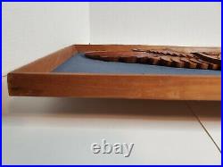 USAF Navigator Wings Wood Hand-Carved Framed Wall Display Made in Philippines
