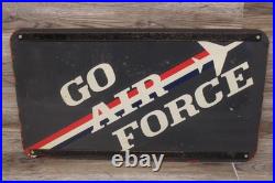 USAF UNITED STATES GO AIR FORCE EDUCATION MILITARY ADVERTISING SIGN Vintage