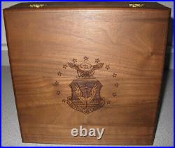 USAF Walnut Keepsake Box Embossed with Tactical Air Command Logo