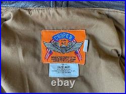 USA Made USN Cooper A2 A-2 46R leather pilot flight flying jacket