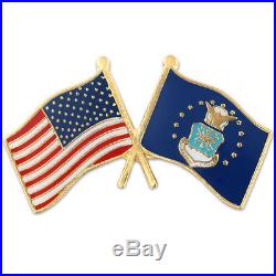 USA and United States Air Force Crossed Friendship Flag Lapel Pin
