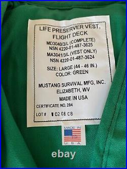 USN USMC Life Preserve Mustang Survival Vest Fligh Deckt Size L Military