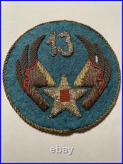 US 13th Air Force WW2 bullion German handmade patch