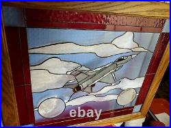 US AIR FORCE 614th TFS FIGHTER SQUADRON LUCKY DEVILS 34th FS Rams STAINED GLASS