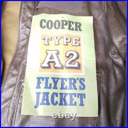 US AIR FORCE COOPER FLYERS MEN'S LEATHER BOMBER TYPE A2 JACKET 46R Original Tag