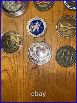 US AIR FORCE USAF Challenge Coin Lot Of 19 Military & Various
