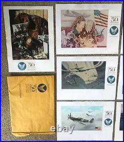 US AIR FORCE WORLD WAR II FINE ART SERIES LITHOGRAPHS 12 Prints Orig. Envelope
