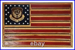 US Air Force 13th Air Force Challenge Coin Display Flag 70-100 Coins Trad