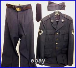US Air Force 1951 Barrister 100% Wool Uniform 38XL Suit & Pants, Belt, Tie, Hat