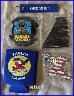 US Air Force 334 FGS Fighter Squadron Fighting Eagles Emblem Patch Lot 5 Items