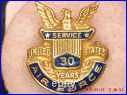 US Air Force Blue Enamel 30 Year Service Pin 10K Gold 1.8 grams FREE S&H US Air Force Blue Enamel 30 Year Service Pin 10K Gold 1.8 grams FREE S&H