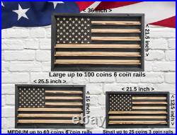 US Air Force CMSgt Chief Rustic Coin Flag Display Handmade in USA USAF Gift