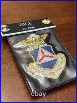 US Air Force Civil Air Patrol Major Patch Pin Gold Tone Oak Leaf Name Tag Medal