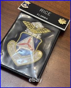 US Air Force Civil Air Patrol Major Patch Pin Gold Tone Oak Leaf Name Tag Medal