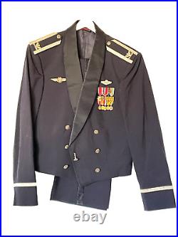US Air Force Col. R. E. Moore Formal Coat & Pants WithHonorable Medals & ID. 1970's