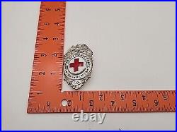 US Air Force Crash Fire Rescue Breast Pinback NO PIN Sterling