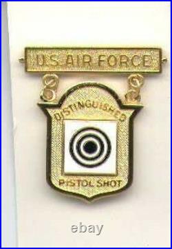 US Air Force Pistol Shot gold colored genuine badge USAF