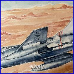 US Air Force Plane Painting Air Show Formation Mid Century