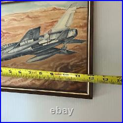 US Air Force Plane Painting Air Show Formation Mid Century
