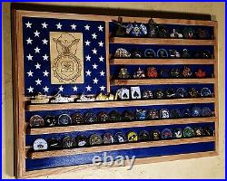 US Air Force Security Forces / Police challenge Coin Display Flag 36x 20 F-25