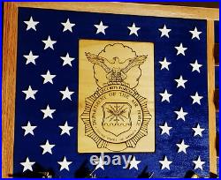 US Air Force Security Forces / Police challenge Coin Display Flag 36x 20 F-25 US Air Force Security Forces / Police challenge Coin Display Flag 36x 20 F-25