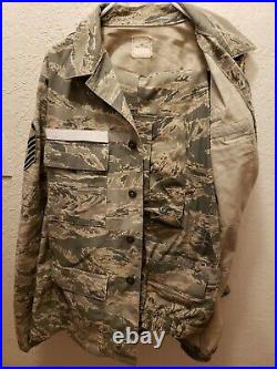 US Air Force Technical Sergeant Mens Camo Utility Jacket Top 44L Pants 34R
