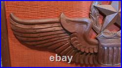 US Air Force Wooden Hand Carved Command Pilot Wings USAF Award Badge Emblem