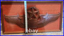 US Air Force Wooden Hand Carved Command Pilot Wings USAF Award Badge Emblem US Air Force Wooden Hand Carved Command Pilot Wings USAF Award Badge Emblem