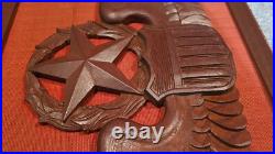 US Air Force Wooden Hand Carved Command Pilot Wings USAF Award Badge Emblem