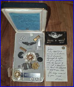 US Airforce F-4 Phantom Major Wood memorabilia pins nametag etc
