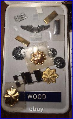 US Airforce F-4 Phantom Major Wood memorabilia pins nametag etc
