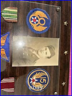 US Army Air Corps 8th Air Force and 15th Air Force veteran on wooden plaque