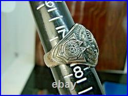 US Military Air Force Deep Blue Stone Sterling Silver Ring UNCAS Sz 7.5 SUBRC9