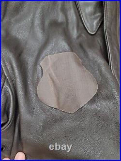 US Military Avirex Type A-2 Brown Leather AF Flight Bomber Jacket 42R Used Nice