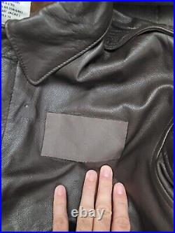 US Military Avirex Type A-2 Brown Leather AF Flight Bomber Jacket 42R Used Nice