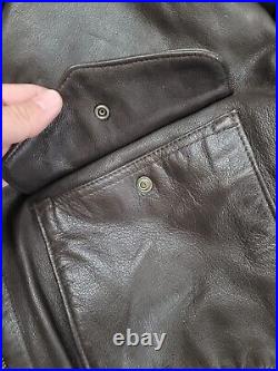 US Military Avirex Type A-2 Brown Leather AF Flight Bomber Jacket 42R Used Nice