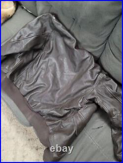 US Military Avirex Type A-2 Brown Leather AF Flight Bomber Jacket 42R Used Nice